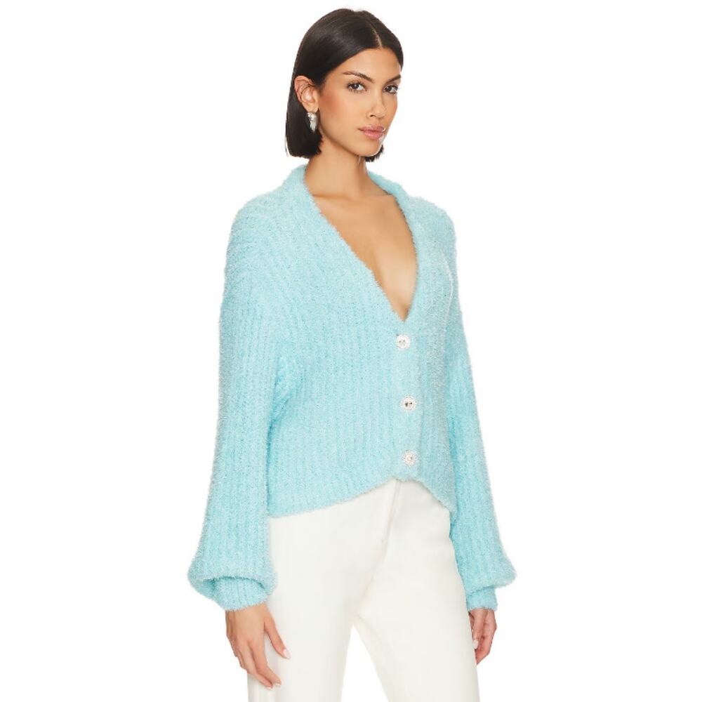SHOW ME YOUR MUMU Women's Clemmie Cardigan XL Highlighter Blue Jewels NWT - Picture 2 of 12